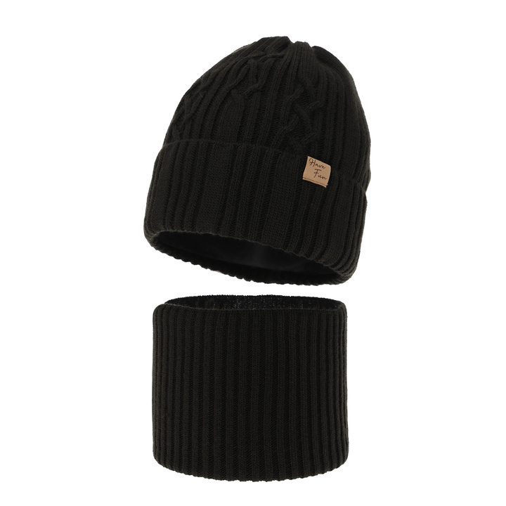Ensemble d'hiver fille: bonnet et snood, noir, Rema