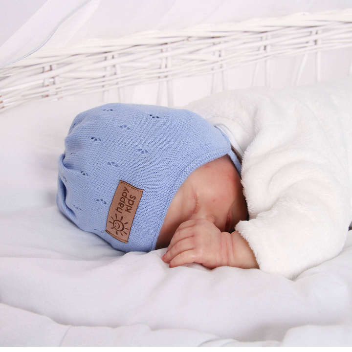 Bonnet automne/printemps garçon, bleu, avec liens, Bobi