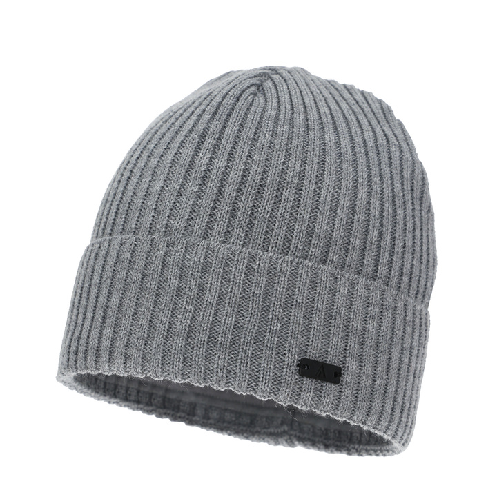 Bonnet d'hiver pour homme, gris, en laine mérinos, Jeffrey