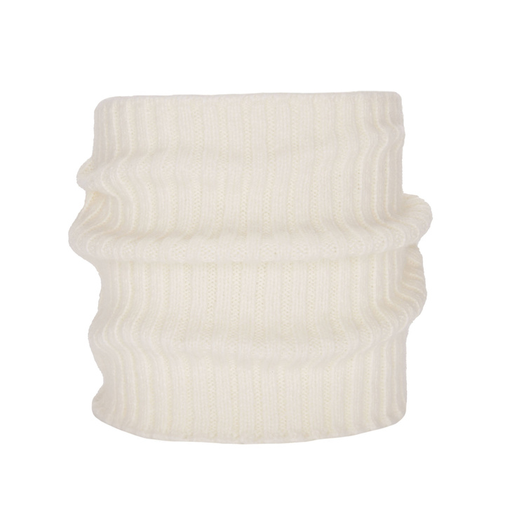 Snood d'hiver femme, crème, avec laine mérinos, Besta