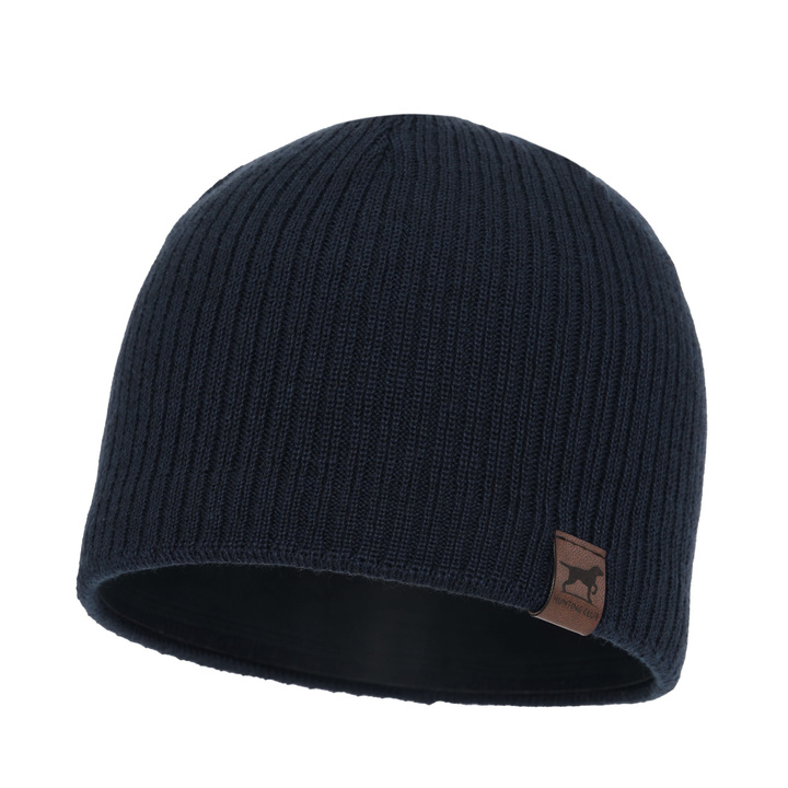 Bonnet d'hiver homme, bleu marine, avec laine mérinos, Bird