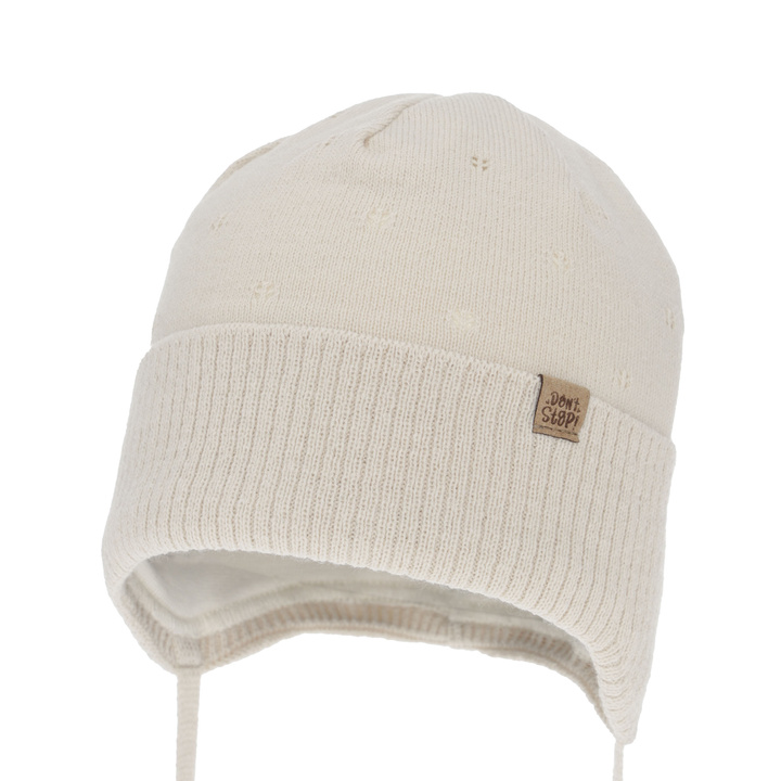 Bonnet automne/printemps garçon, beige, avec liens, Leif