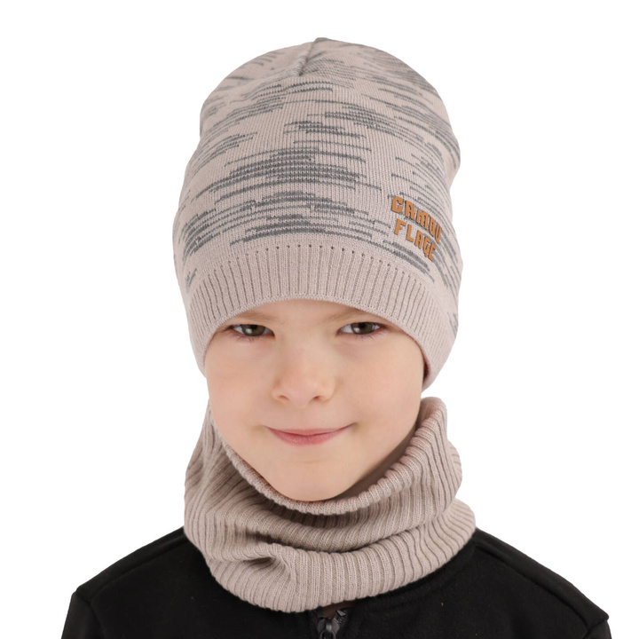 Ensemble automne/printemps garçon: bonnet et snood, avec coton, beige, Carter