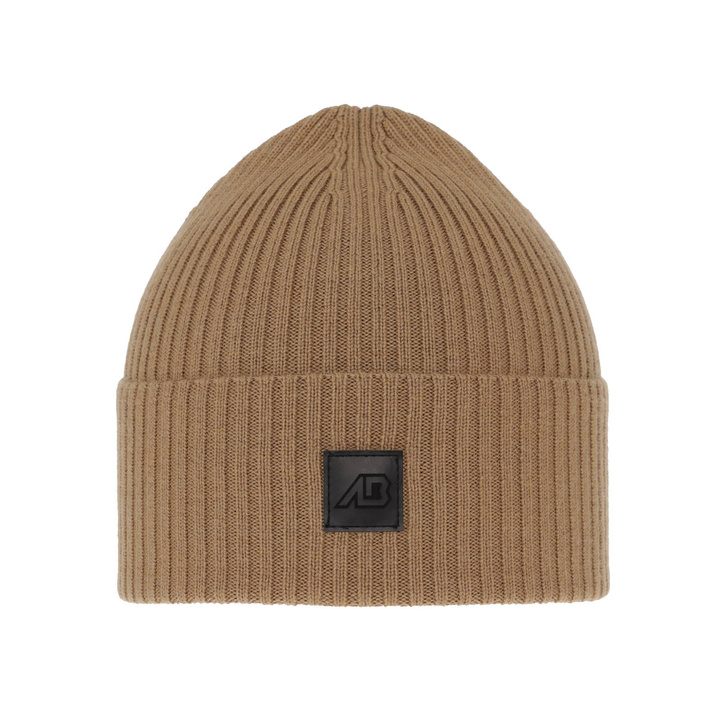 Bonnet d'hiver homme, camel, avec laine mérinos, Matias