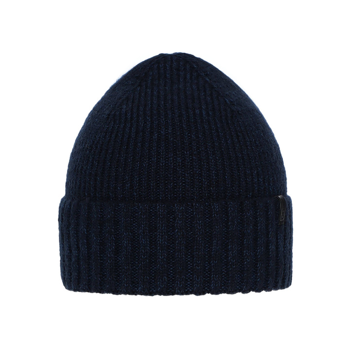 Bonnet d'hiver homme, bleu marine, avec laine mérinos, Nori
