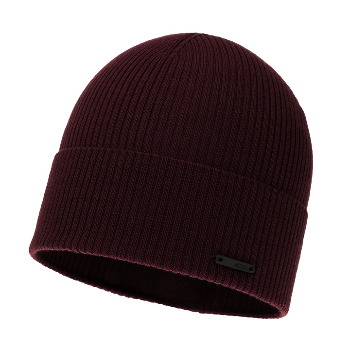 Bonnet automne/printemps homme, bordeaux, 100% Laine Mérinos, Fleur