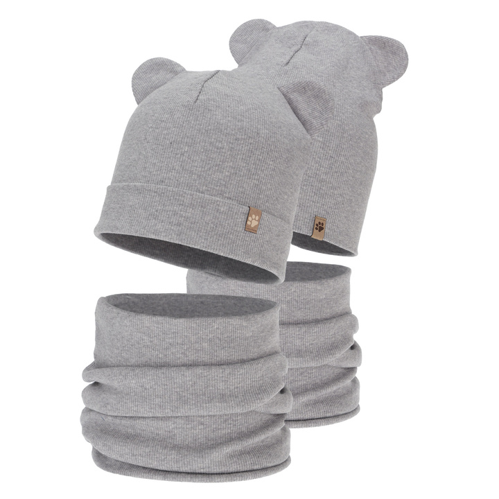 Ensemble automne/printemps garçon: bonnet et snood, gris, Farim