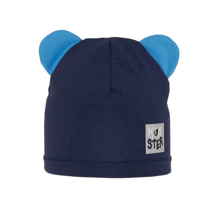 Bonnet automne/printemps garçon, bleu marine, en coton, Jugo