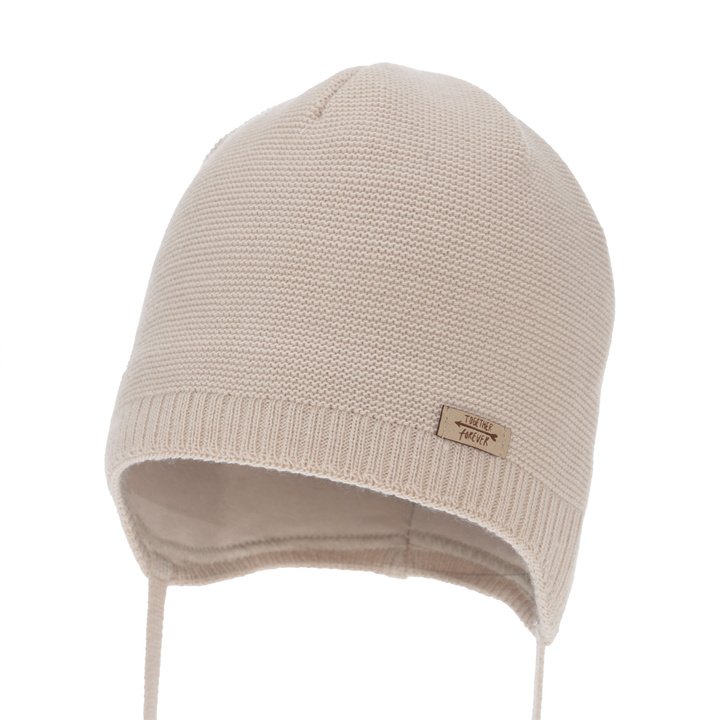 Bonnet automne/printemps fille, beige, avec liens, Svenja