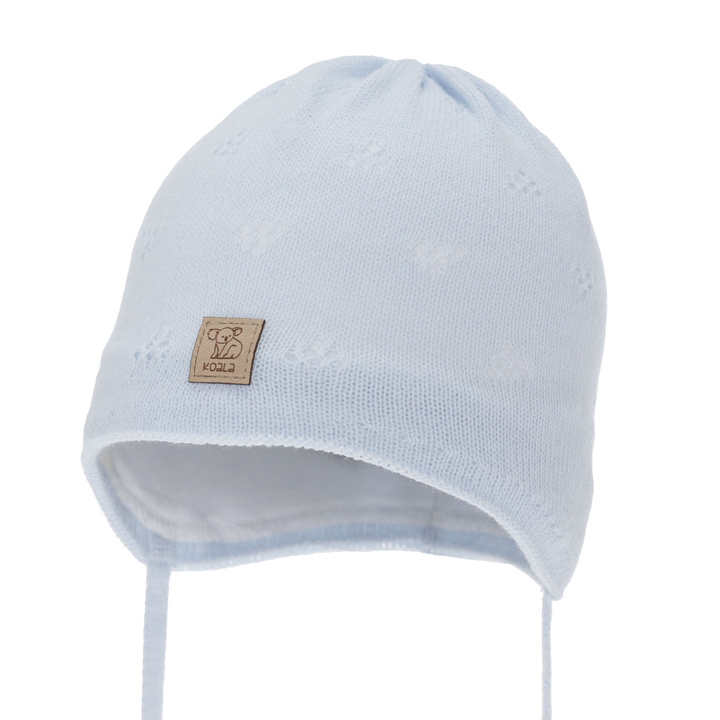 Bonnet automne/printemps garçon, bleu ciel, avec liens, Slate