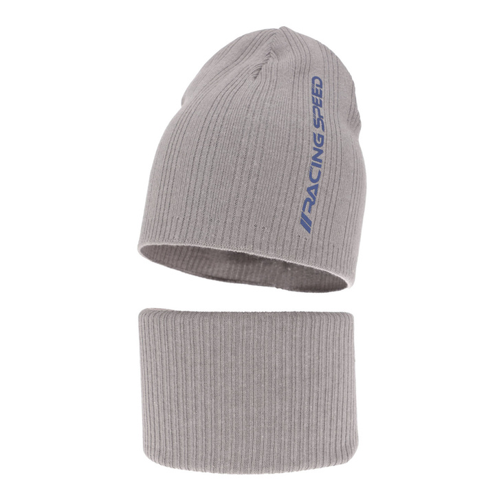 Ensemble automne/printemps garçon: bonnet et snood, avec coton, gris, coton, Kolorado
