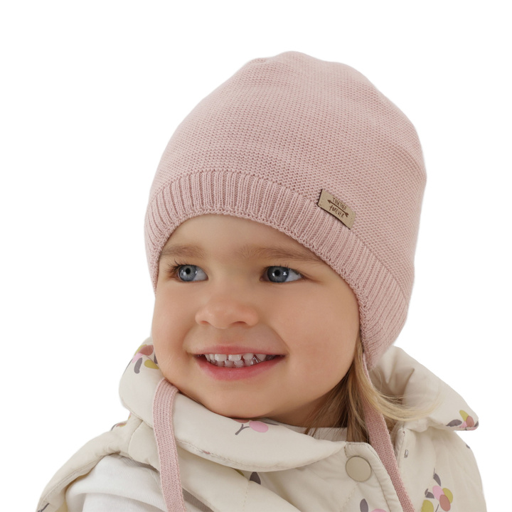 Bonnet automne/printemps fille, rose, avec liens, Svenja