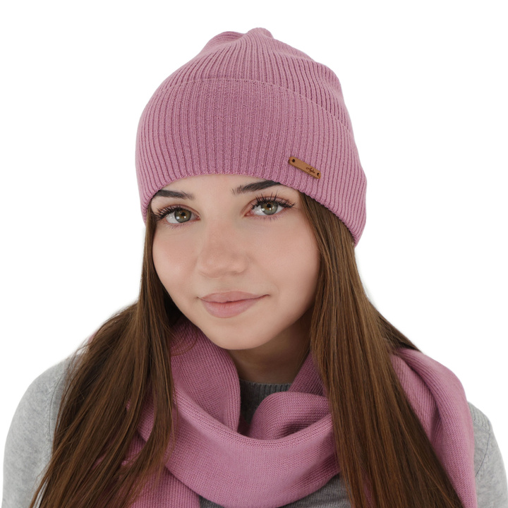 Bonnet automne/printemps femme, violet, 100% Laine Mérinos, Flerra