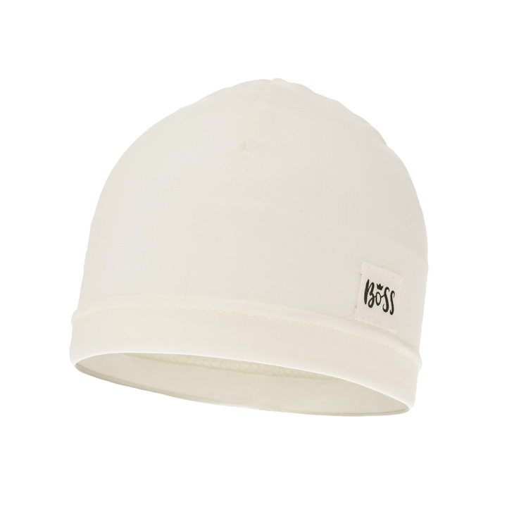 Beret automne/printemps garçon, crème, avec broderie, Niki