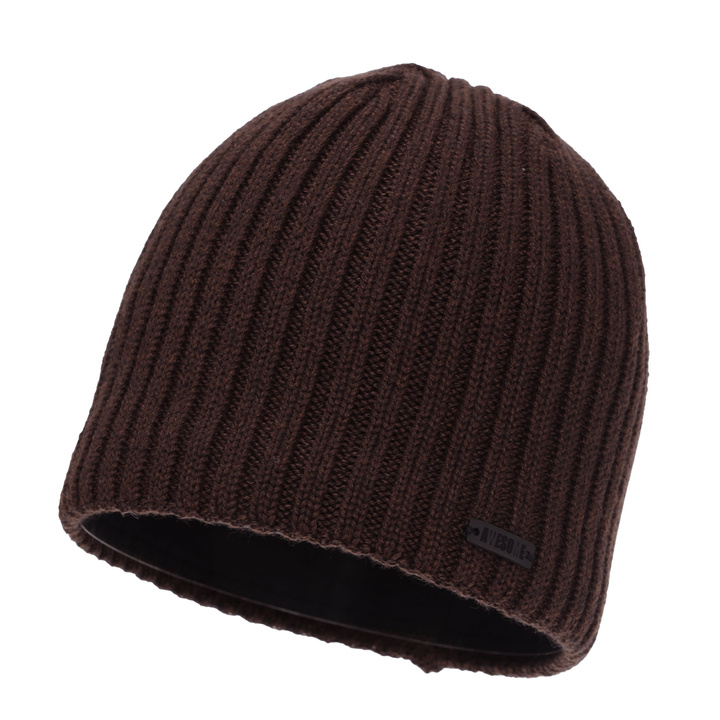 Bonnet d'hiver homme, marron, avec laine mérinos, Adagio