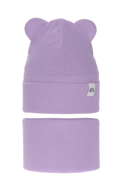 Ensemble automne/printemps fille: bonnet et snood, avec coton, violet, Kajra