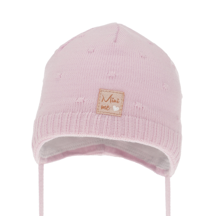 Bonnet automne/printemps fille, lilas, avec liens, Celine