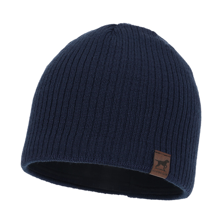 Bonnet d'hiver homme, hiver, bleu marine, avec laine mérinos, Bird