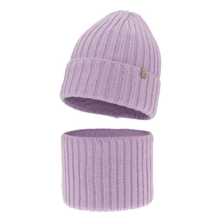 Ensemble d'hiver fille: bonnet et snood, violet, Mitti