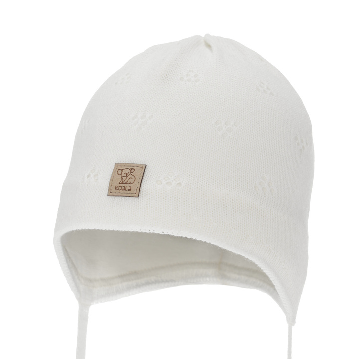 Bonnet automne/printemps garçon, blanc, avec liens, Slate