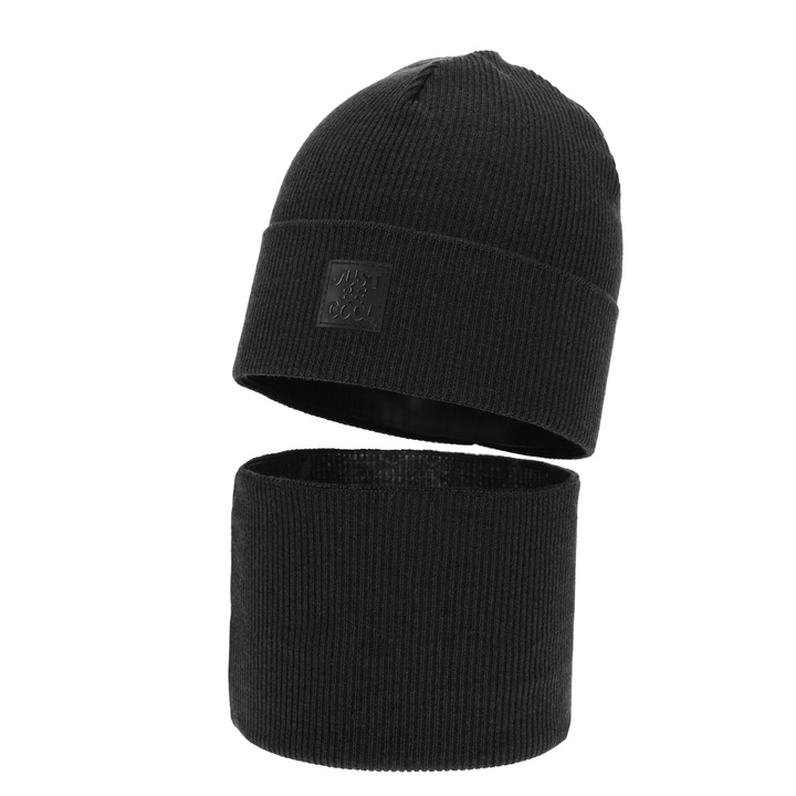 Ensemble automne/printemps garçon: bonnet et snood, avec coton, beżowy, Jonas