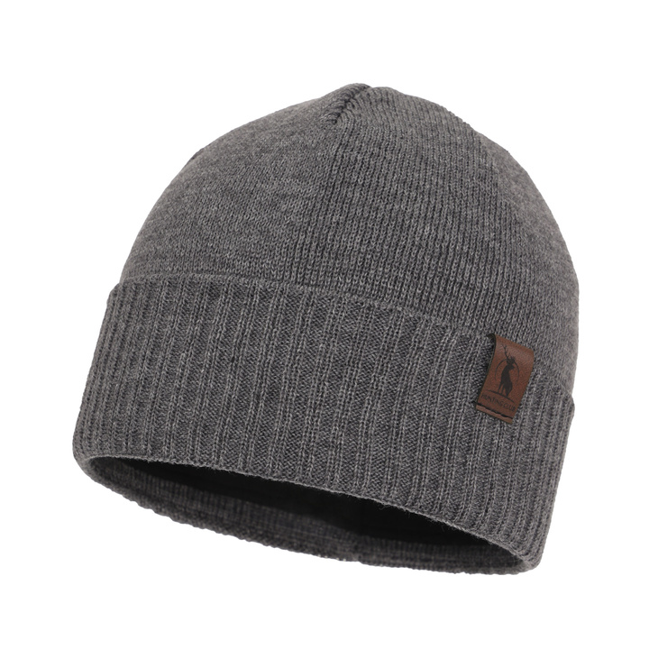 Bonnet d'hiver homme, hiver, gris, Avec laine mérinos, Hogan