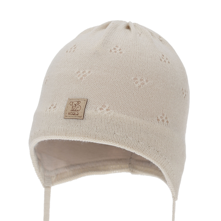 Bonnet automne/printemps garçon, beige, avec liens, Slate
