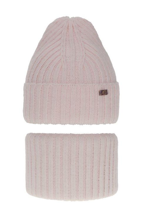 Ensemble d'hiver fille: bonnet et snood, rose, Valentine