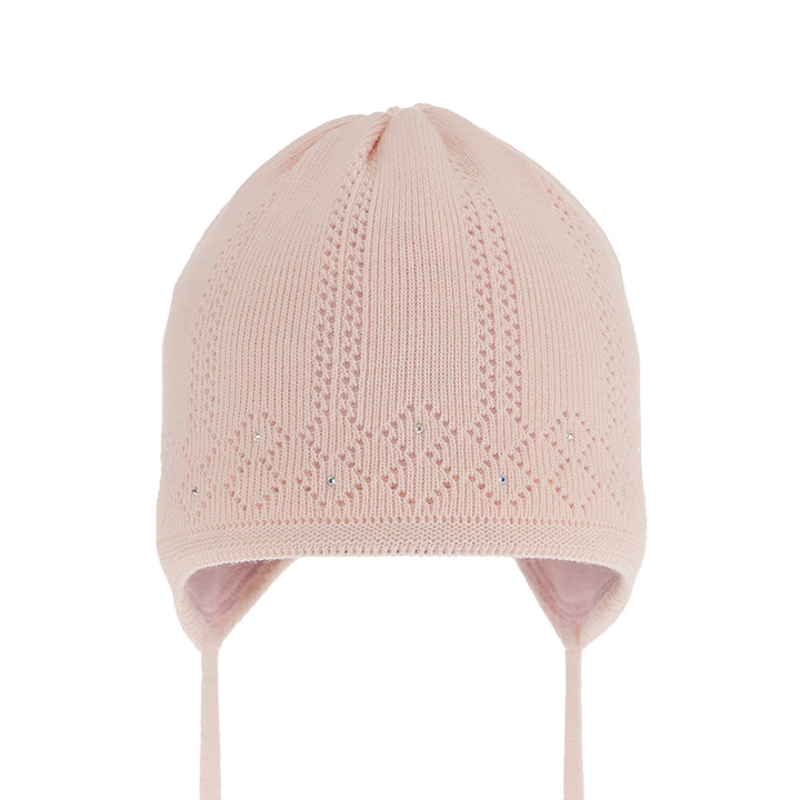 Bonnet automne/printemps fille, rose, avec liens, Antila