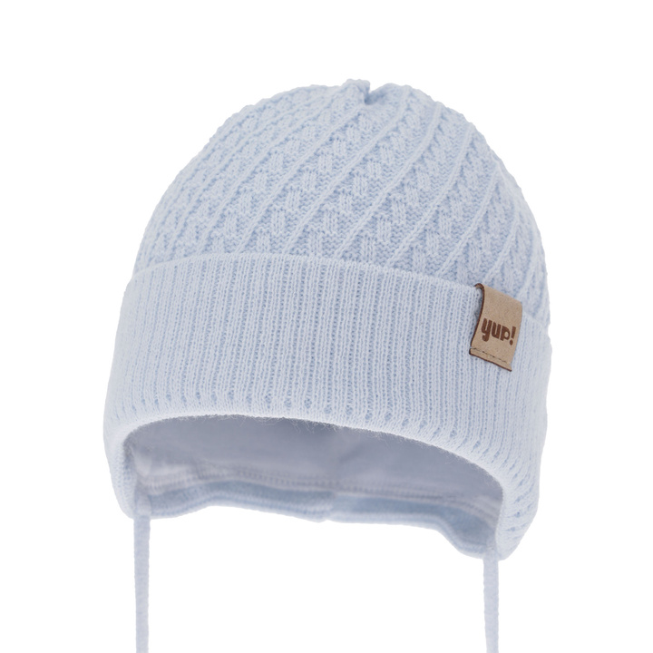 Bonnet automne/printemps garçon, bleu, avec liens, David