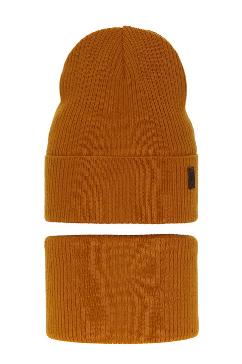 Ensemble automne/printemps garçon: bonnet et snood, avec coton, miel, Dragon
