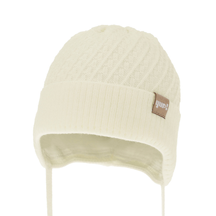 Bonnet automne/printemps fille, crème, avec liens, Dafia