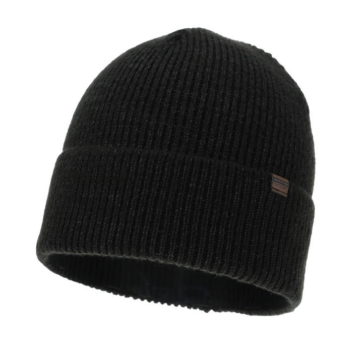Bonnet d'hiver homme, gris foncé, avec laine mérinos, Korins