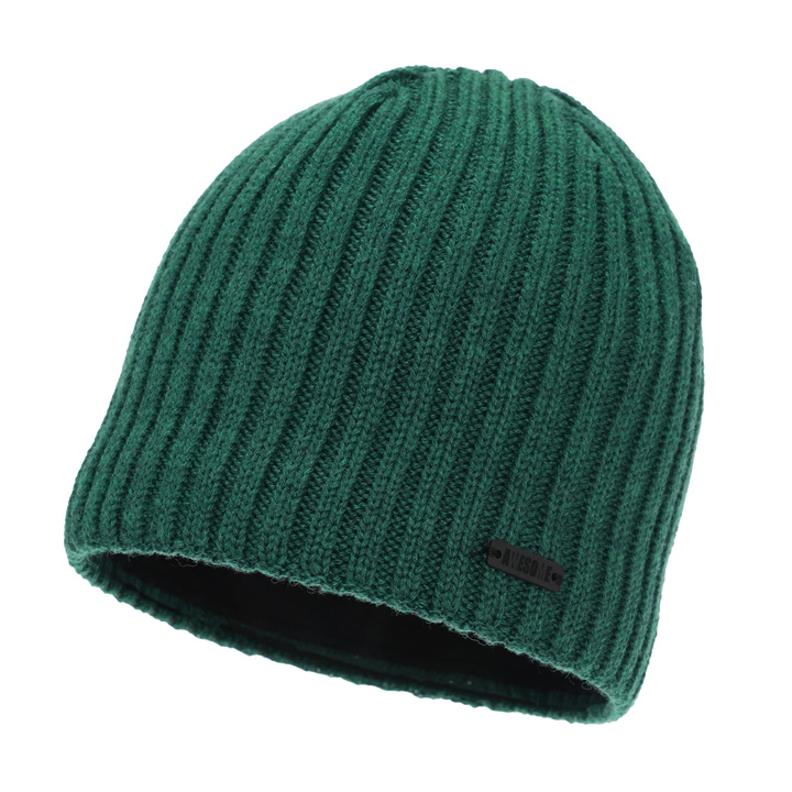 Bonnet d'hiver homme, vert, avec laine mérinos, Adagio