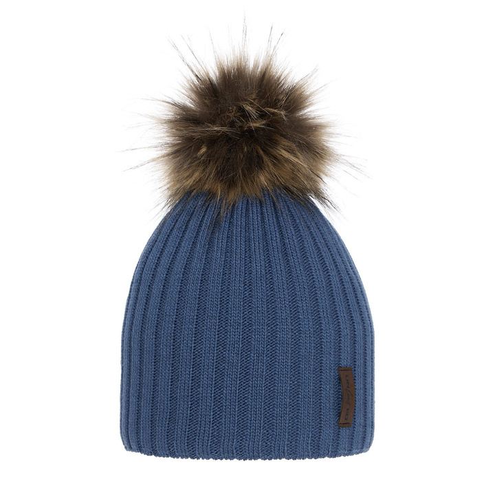 Bonnet d'hiver garçon, bleu, avec pompon, Amur