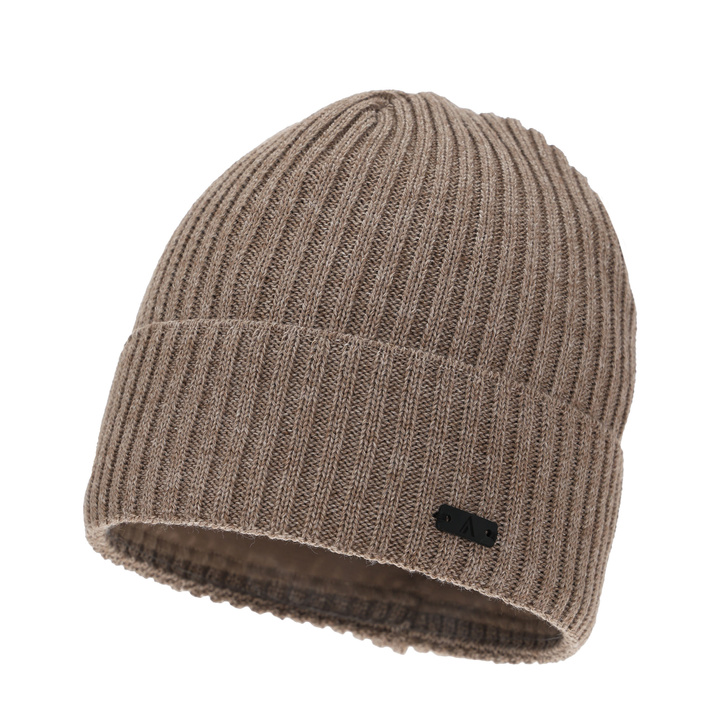 Bonnet d'hiver pour homme, beige, avec laine mérinos, Jeffrey