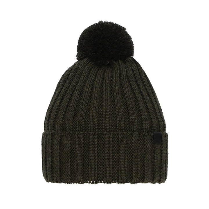 Bonnet d'hiver homme, khaki, avec laine mérinos, Korynt