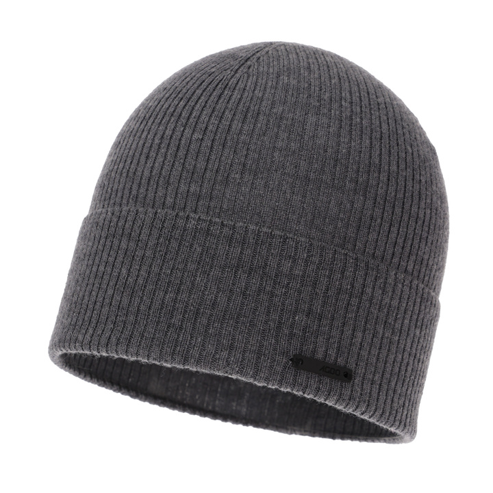 Bonnet automne/printemps homme, gris, avec laine mérinos, Fleur