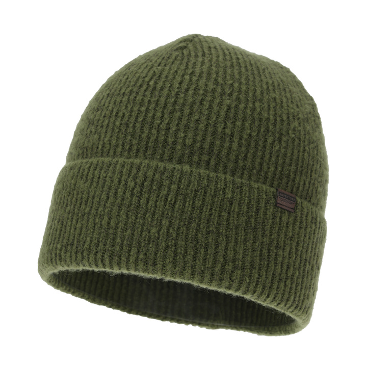 Bonnet d'hiver homme, khaki, avec laine mérinos, Korins