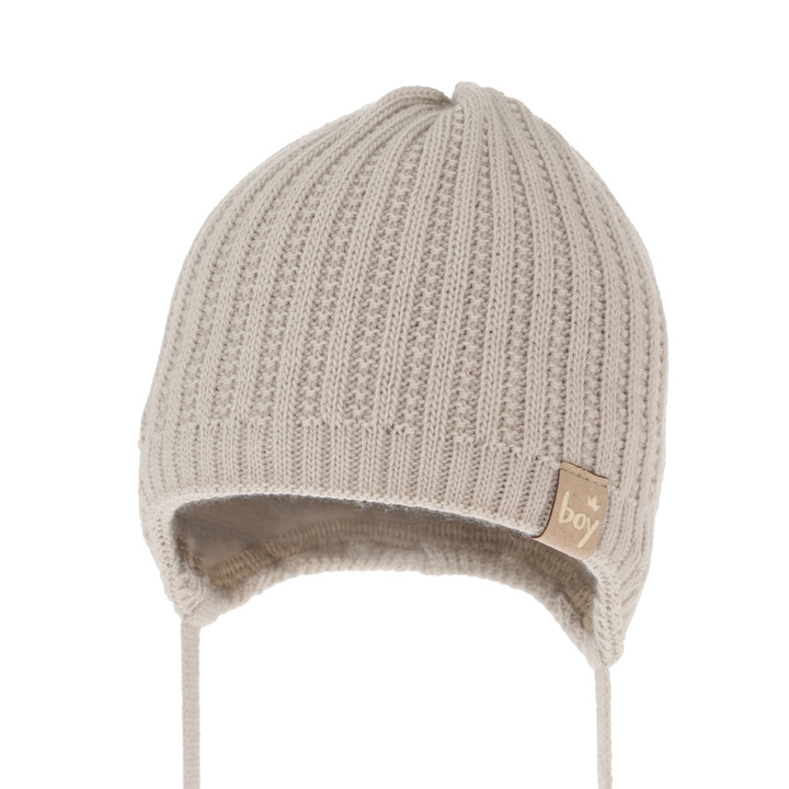 Bonnet automne/printemps garçon, beige, avec liens, Chico