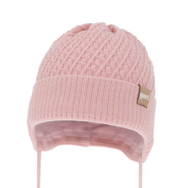 Bonnet automne/printemps fille, rose, avec liens, Dafia