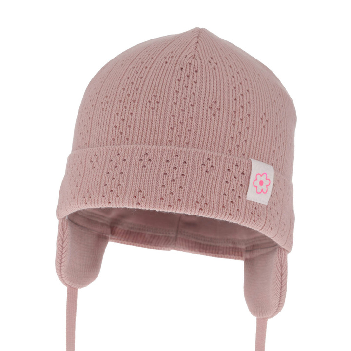 Bonnet automne/printemps fille, rose, avec liens, Lucrezia