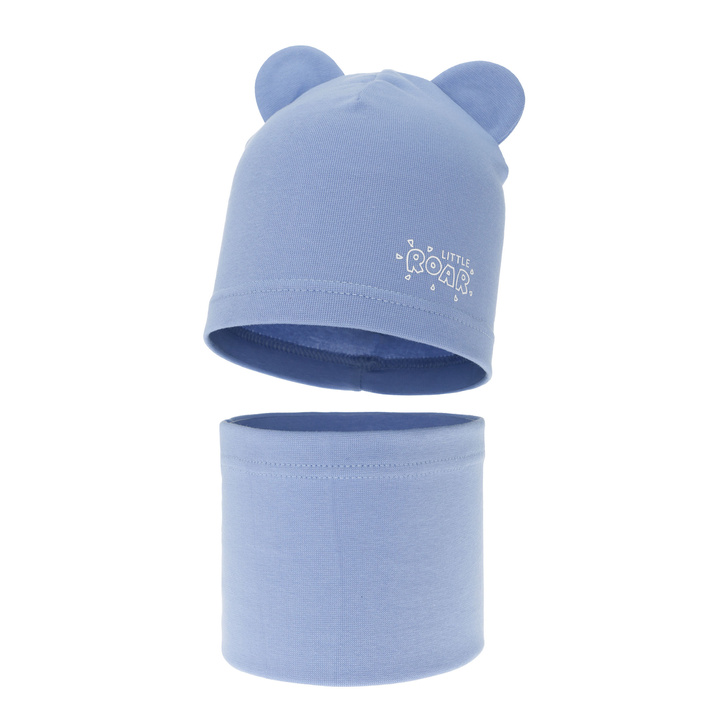 Ensemble automne/printemps garçon: bonnet et snood, bleu, Cymes