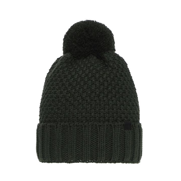 Bonnet d'hiver garçon, khaki, avec pompon, Polins