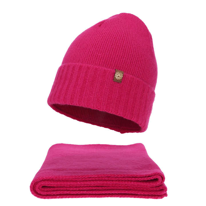 Ensemble d'hiver femme (bonnet et écharpe), amarante, Shasta