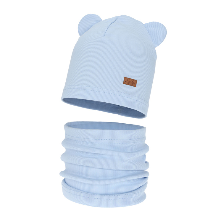 Ensemble automne/printemps garçon: bonnet et snood, bleu, Gregory