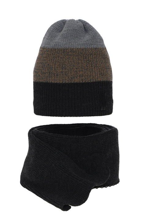 Ensemble d'hiver garçon: bonnet et écharpe, gris, Sonik