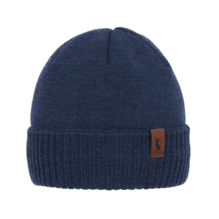 Bonnet d'hiver homme, bleu, avec laine mérinos, Hogan