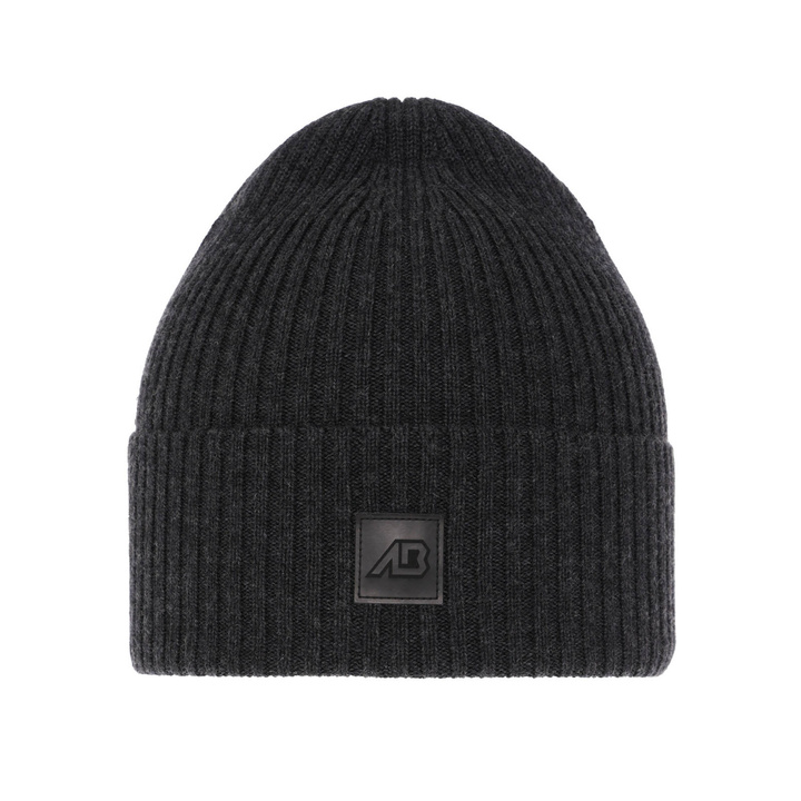 Bonnet d'hiver homme, gris foncé, avec laine mérinos, Matias