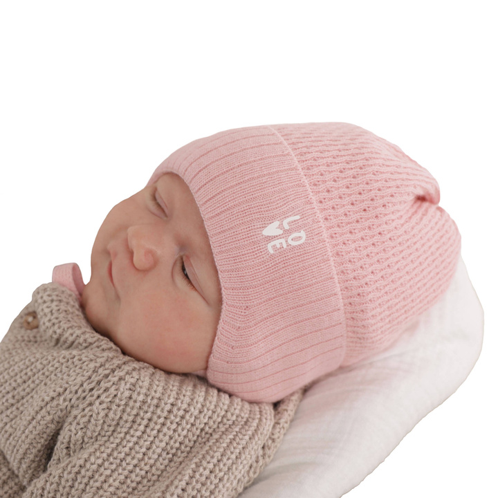 Bonnet automne/printemps fille, rose, avec liens, Camilla